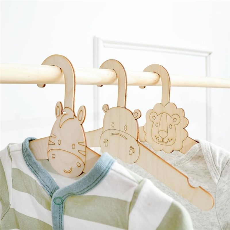 ABVT-20PCS Cute Wooden Clothes - Baby Clothing Hanging Rack 评论和价格